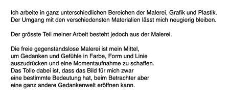 Die Künstlerin über sich selbst